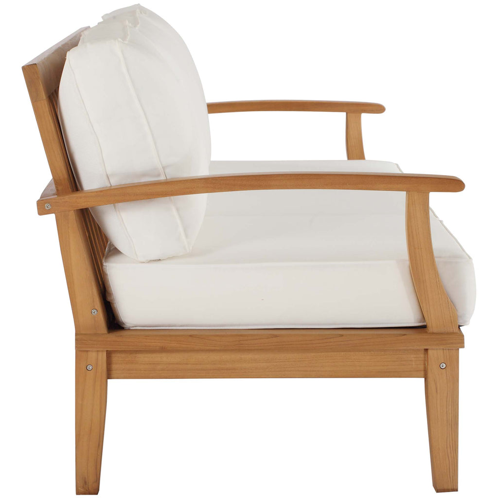 Marina Outdoor Patio Teak Sofa - Natural White