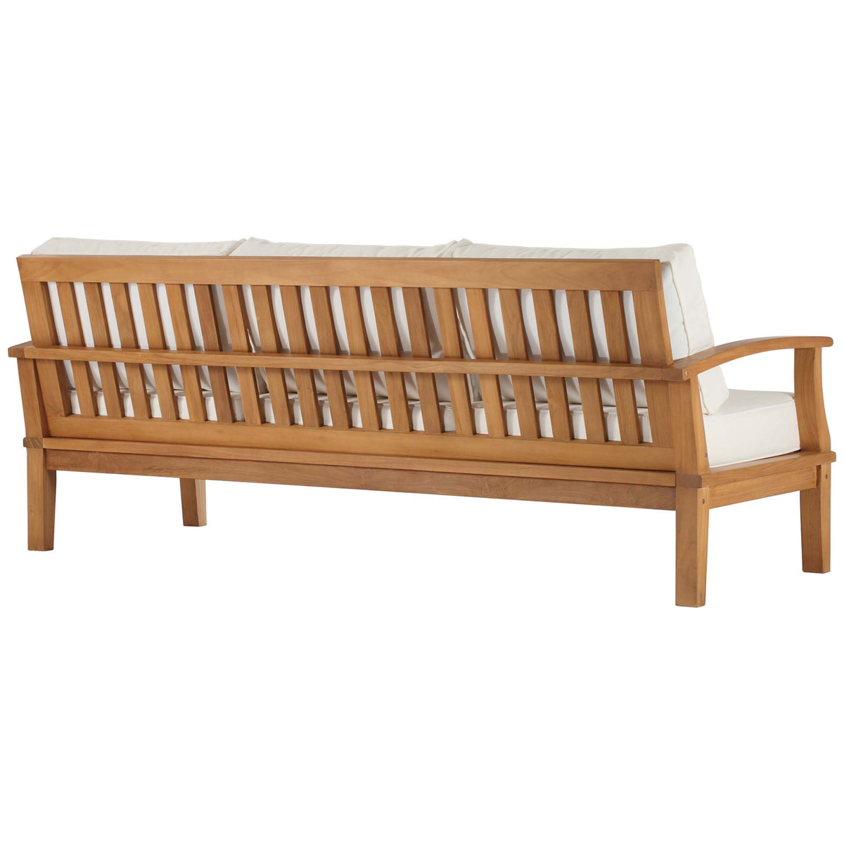 Marina Outdoor Patio Teak Sofa - Natural White