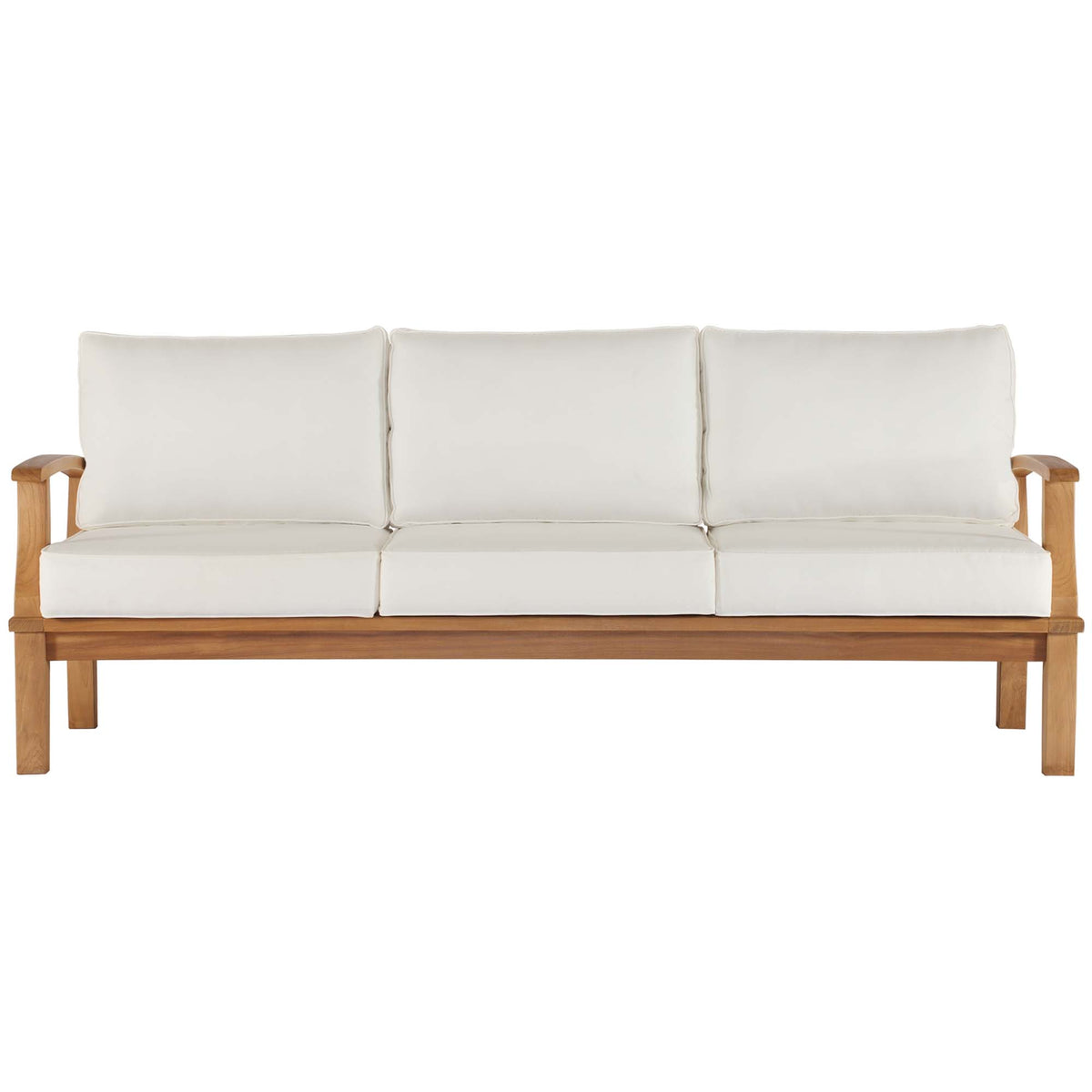 Marina Outdoor Patio Teak Sofa - Natural White