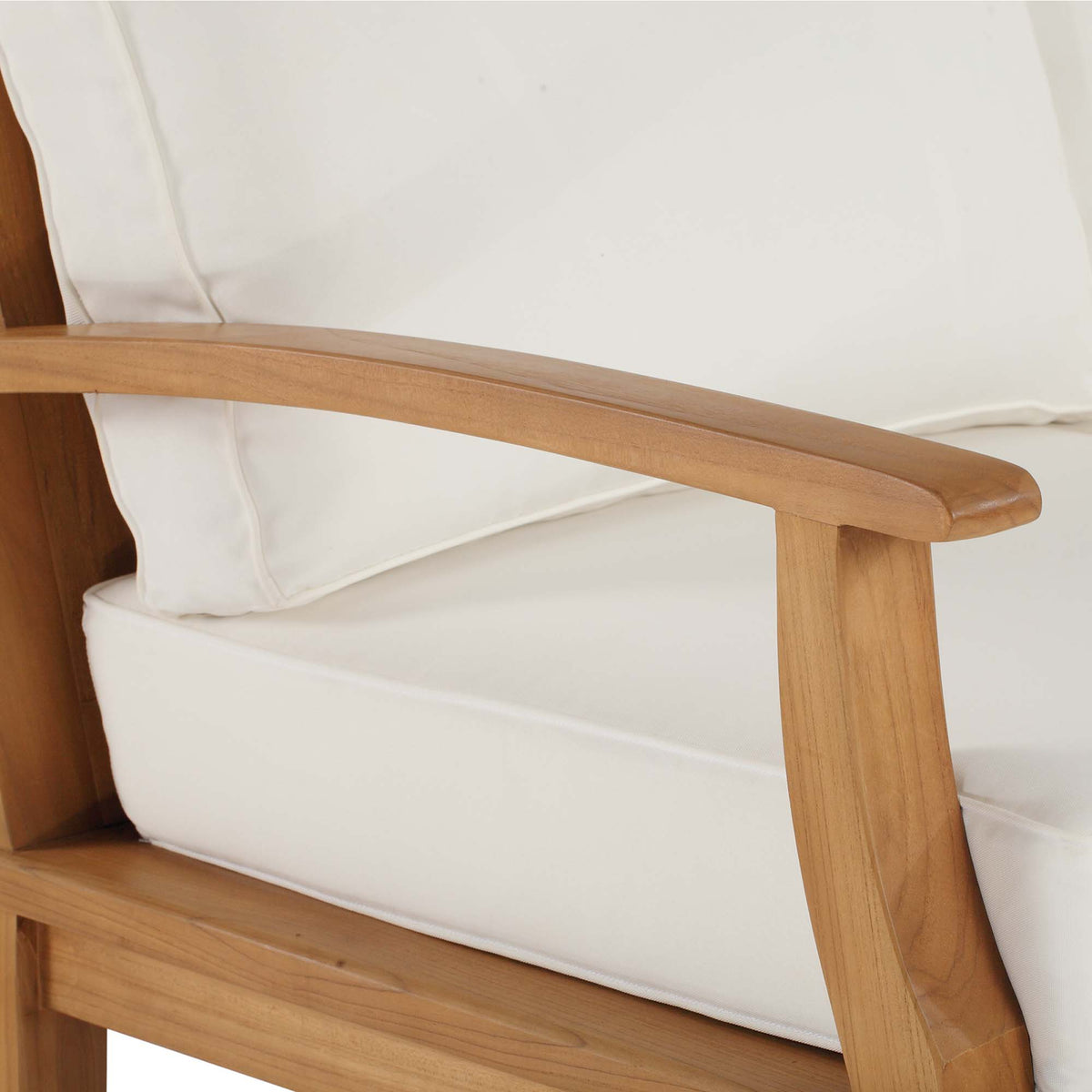 Marina Outdoor Patio Teak Sofa - Natural White