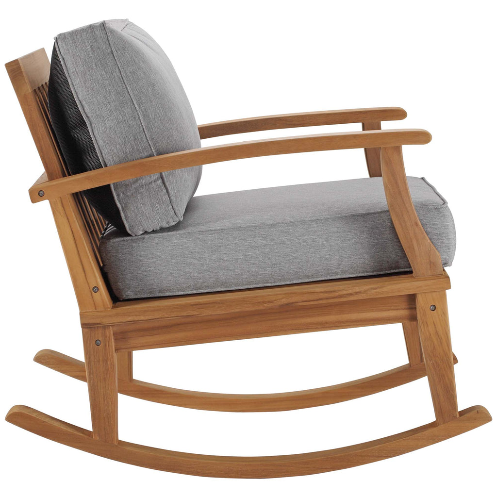 Marina Outdoor Patio Teak Rocking Chair - Natural Gray