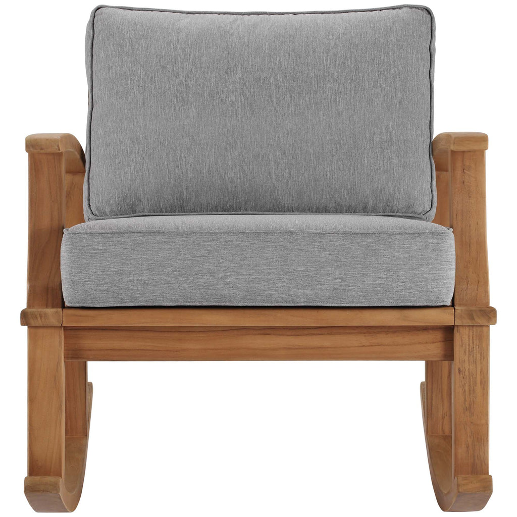 Marina Outdoor Patio Teak Rocking Chair - Natural Gray