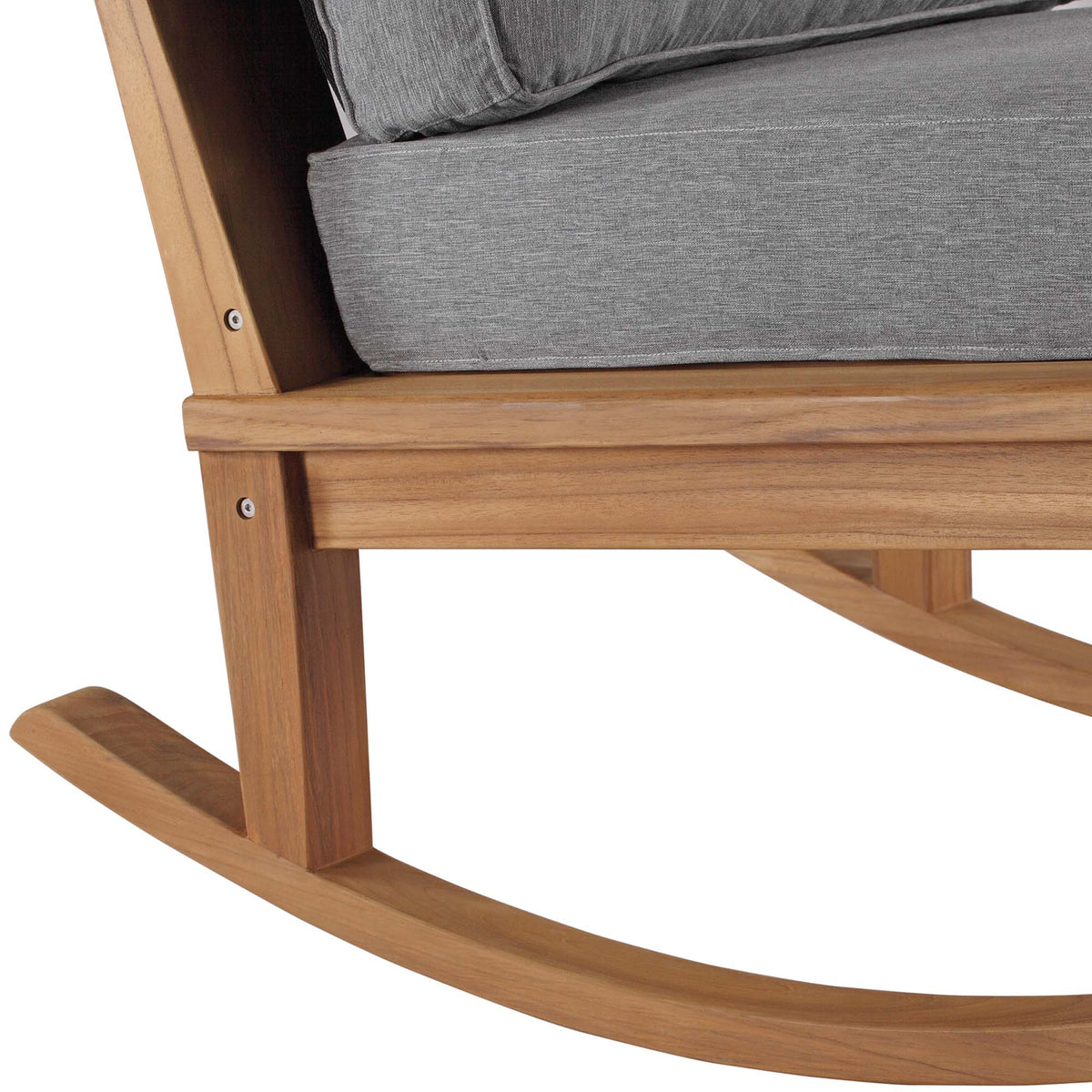 Marina Outdoor Patio Teak Rocking Chair - Natural Gray