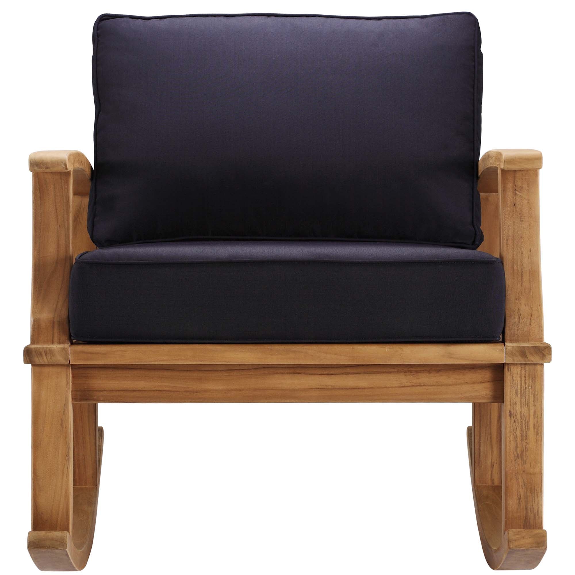 Marina Outdoor Patio Teak Rocking Chair - Natural Navy