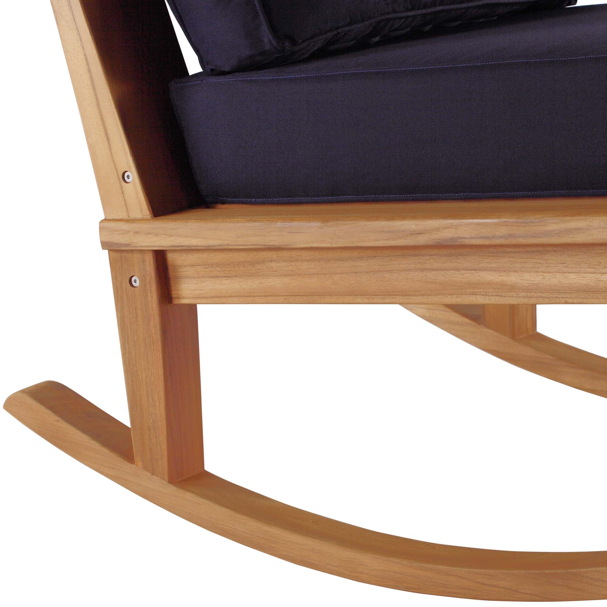 Marina Outdoor Patio Teak Rocking Chair - Natural Navy