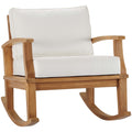 Marina Outdoor Patio Teak Rocking Chair - Natural White