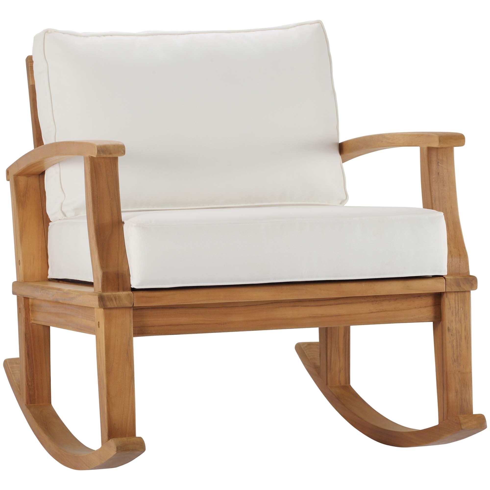 Marina Outdoor Patio Teak Rocking Chair - Natural White