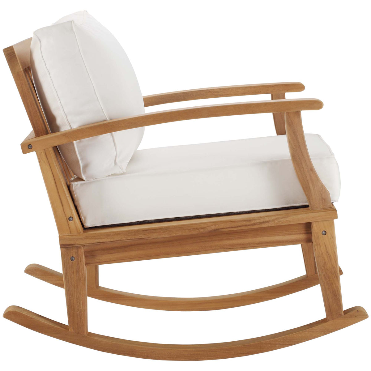 Marina Outdoor Patio Teak Rocking Chair - Natural White