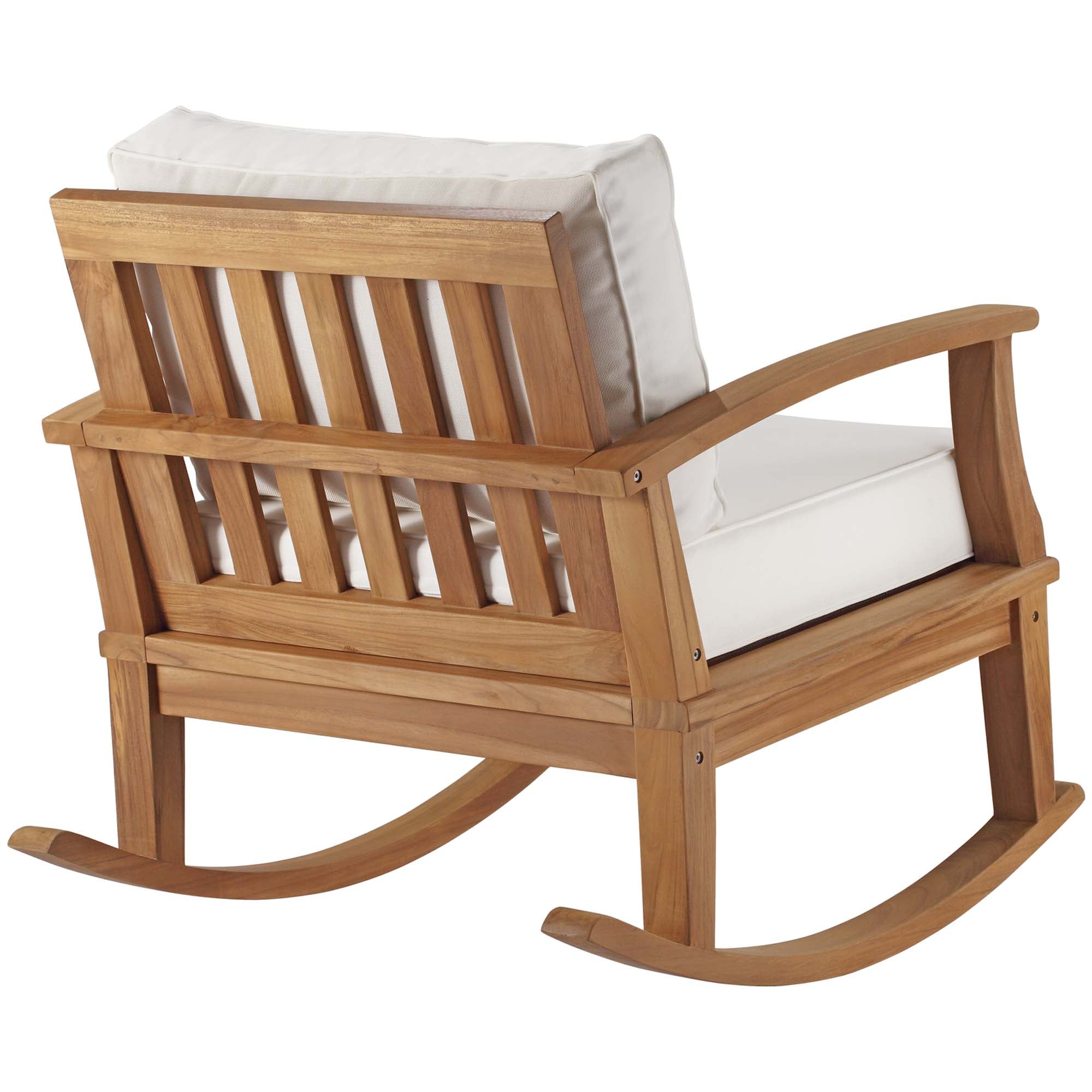 Marina Outdoor Patio Teak Rocking Chair - Natural White