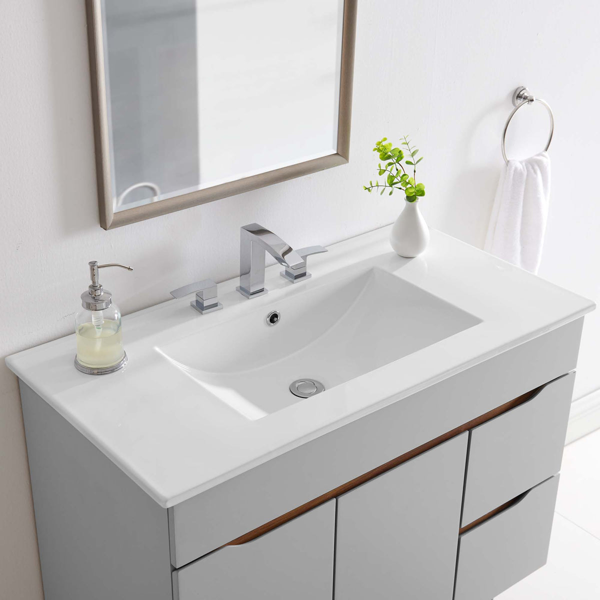 Cayman 36" Bathroom Sink - White