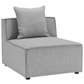 Saybrook Outdoor Patio Upholstered Sectional Sofa Armless Chair - Gray