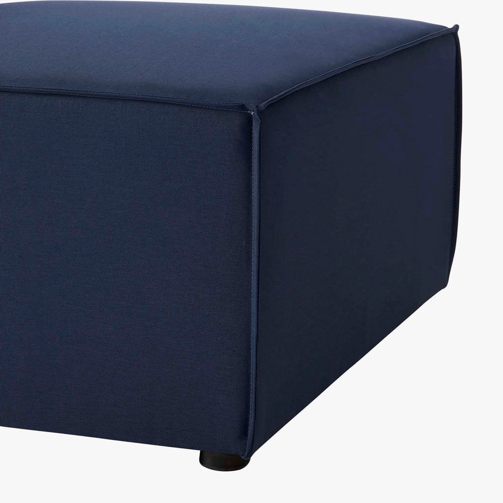 Saybrook Outdoor Patio Upholstered Sectional Sofa Armless Chair - Navy Blue