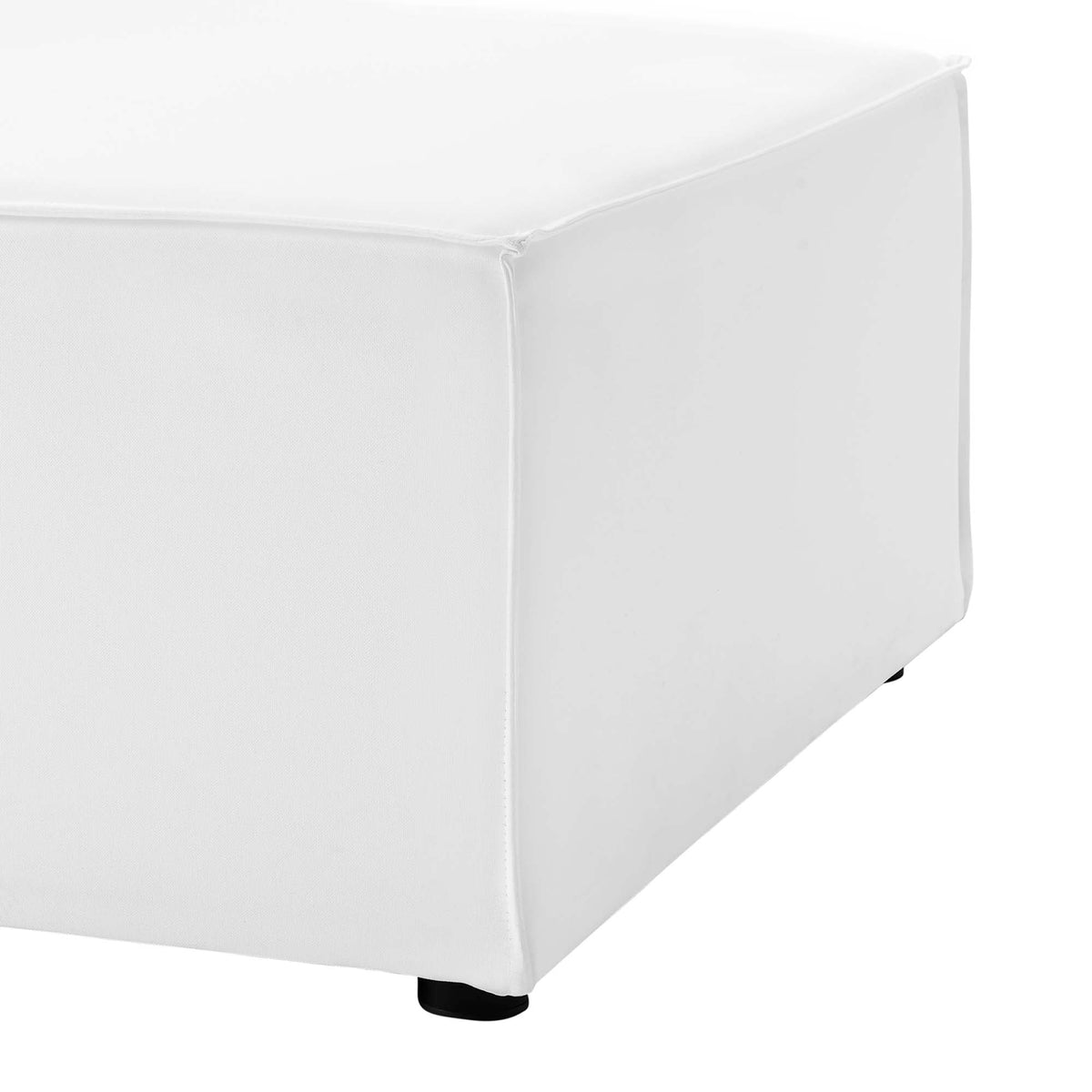Saybrook Outdoor Patio Upholstered Sectional Sofa Armless Chair - White
