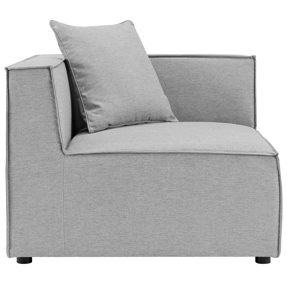 Saybrook Outdoor Patio Upholstered Sectional Sofa Corner Chair - Gray