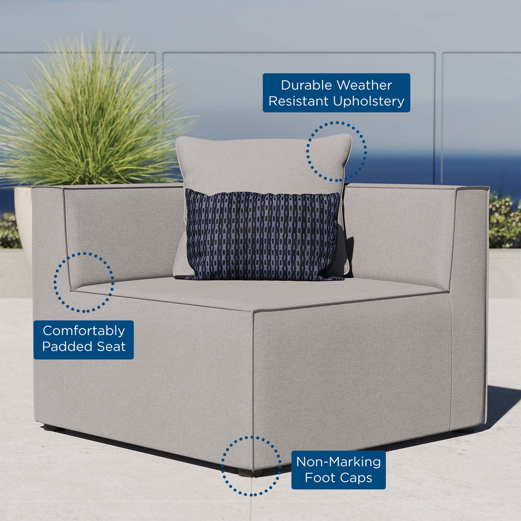 Saybrook Outdoor Patio Upholstered Sectional Sofa Corner Chair - Gray