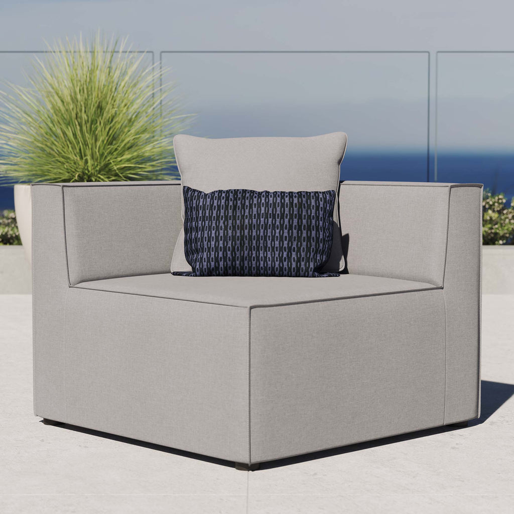 Saybrook Outdoor Patio Upholstered Sectional Sofa Corner Chair - Gray