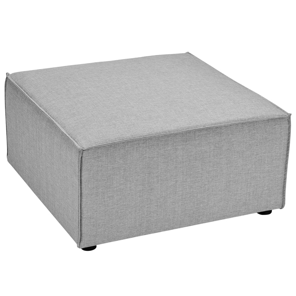 Saybrook Outdoor Patio Upholstered Sectional Sofa Ottoman - Gray