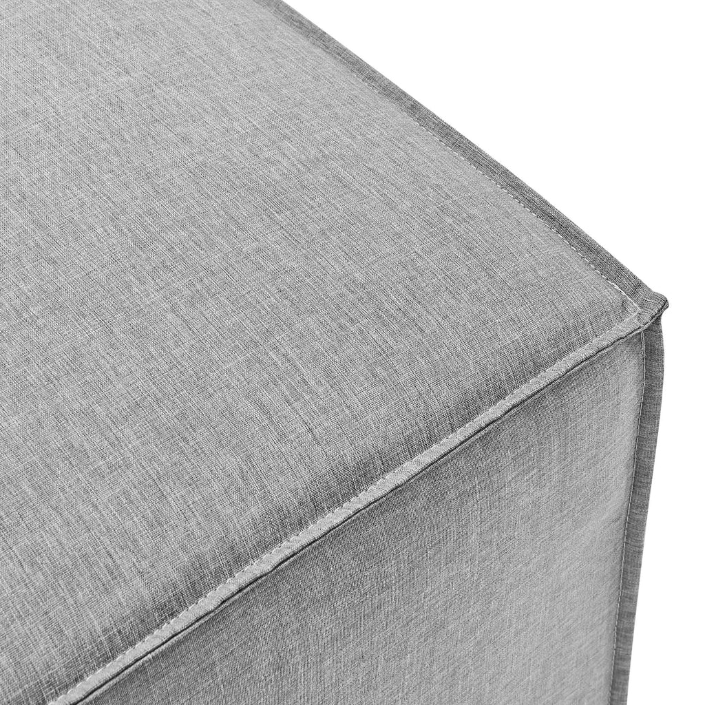 Saybrook Outdoor Patio Upholstered Sectional Sofa Ottoman - Gray
