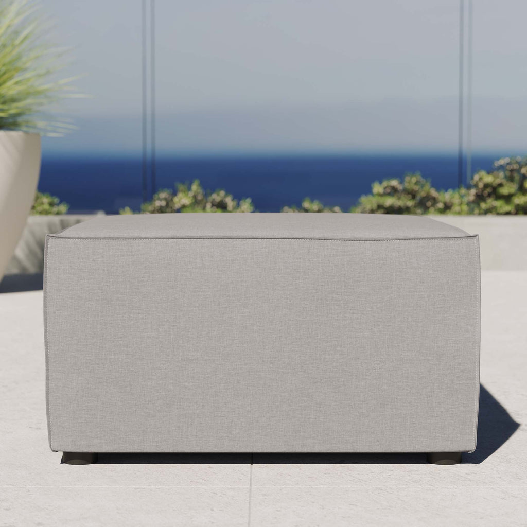 Saybrook Outdoor Patio Upholstered Sectional Sofa Ottoman - Gray
