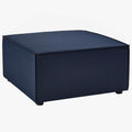 Saybrook Outdoor Patio Upholstered Sectional Sofa Ottoman - Navy