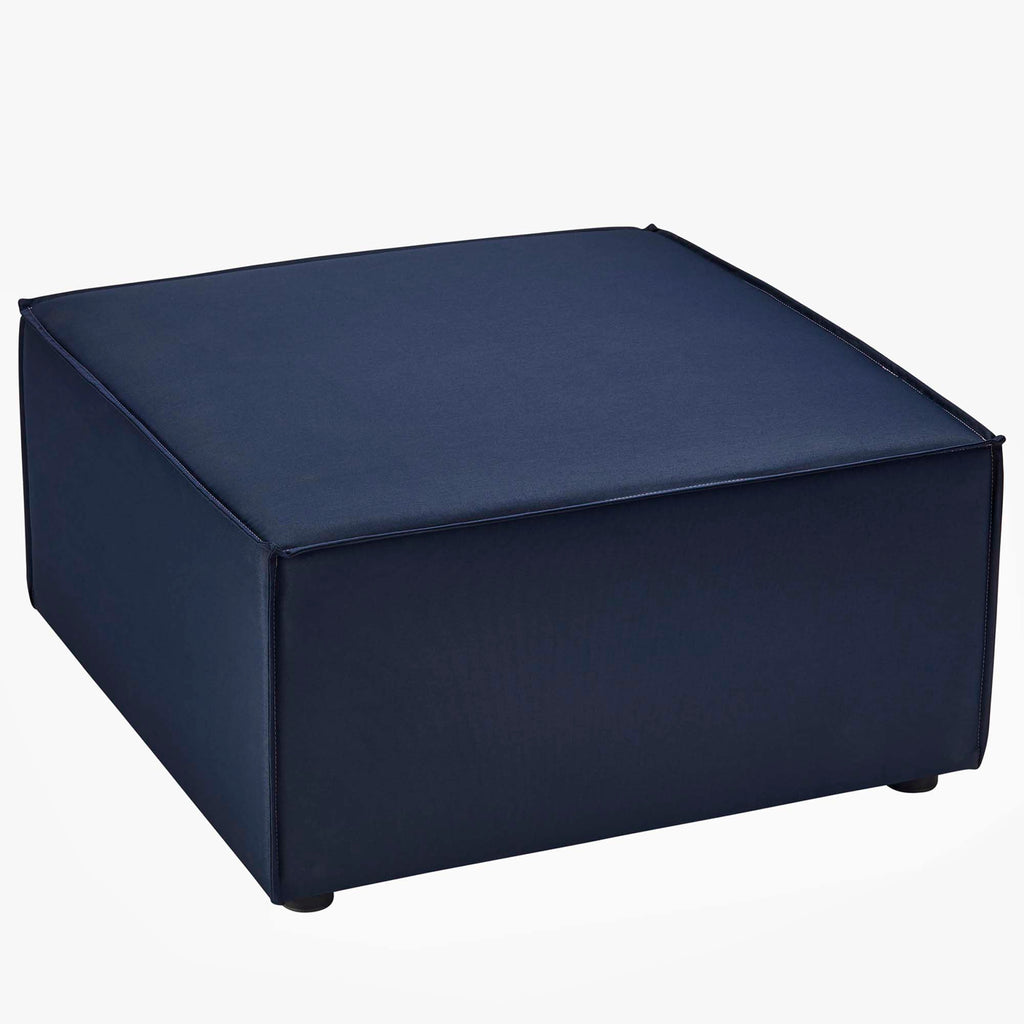 Saybrook Outdoor Patio Upholstered Sectional Sofa Ottoman - Navy
