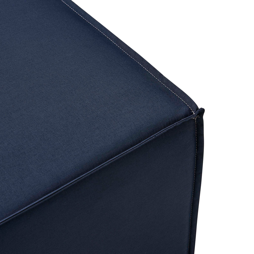 Saybrook Outdoor Patio Upholstered Sectional Sofa Ottoman - Navy