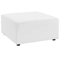 Saybrook Outdoor Patio Upholstered Sectional Sofa Ottoman - White