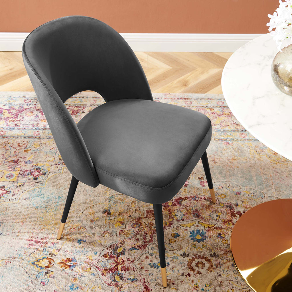 Rouse Performance Velvet Dining Side Chair - Charcoal