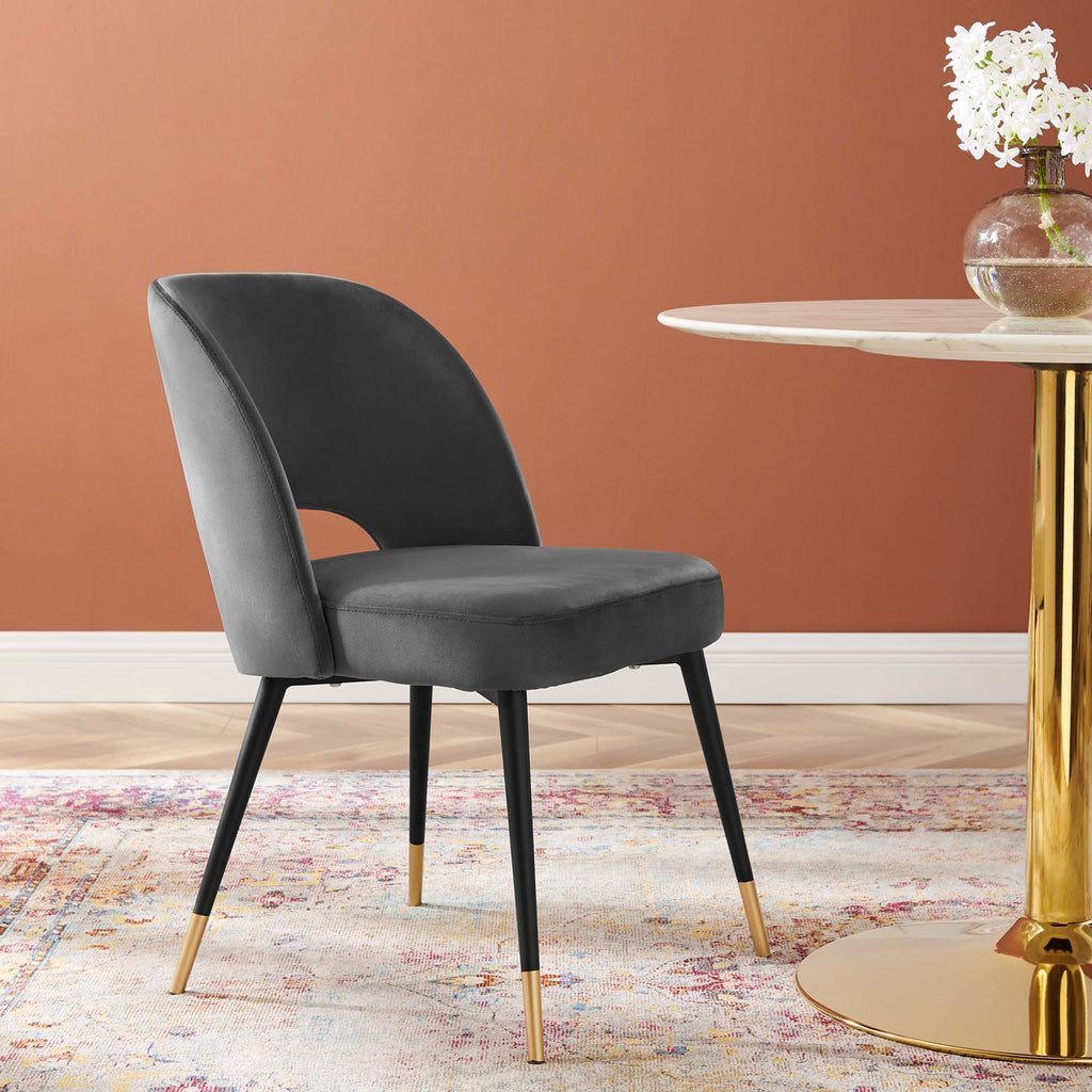 Rouse Performance Velvet Dining Side Chair - Charcoal