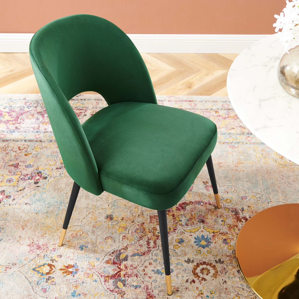 Rouse Performance Velvet Dining Side Chair - Emerald