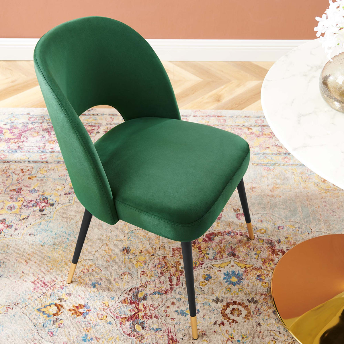 Rouse Performance Velvet Dining Side Chair - Emerald