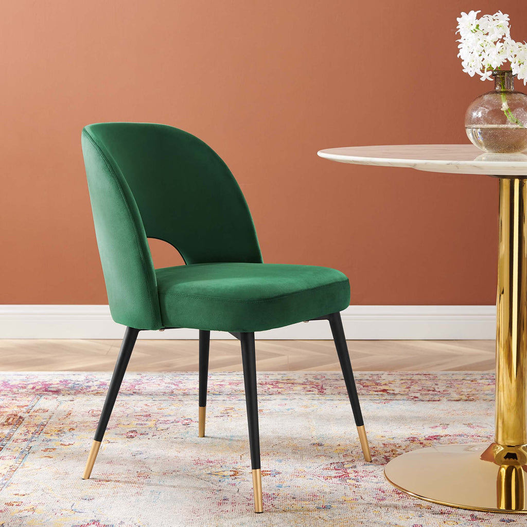 Rouse Performance Velvet Dining Side Chair - Emerald