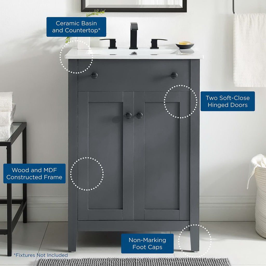 Nantucket 24" Bathroom Vanity - Gray White