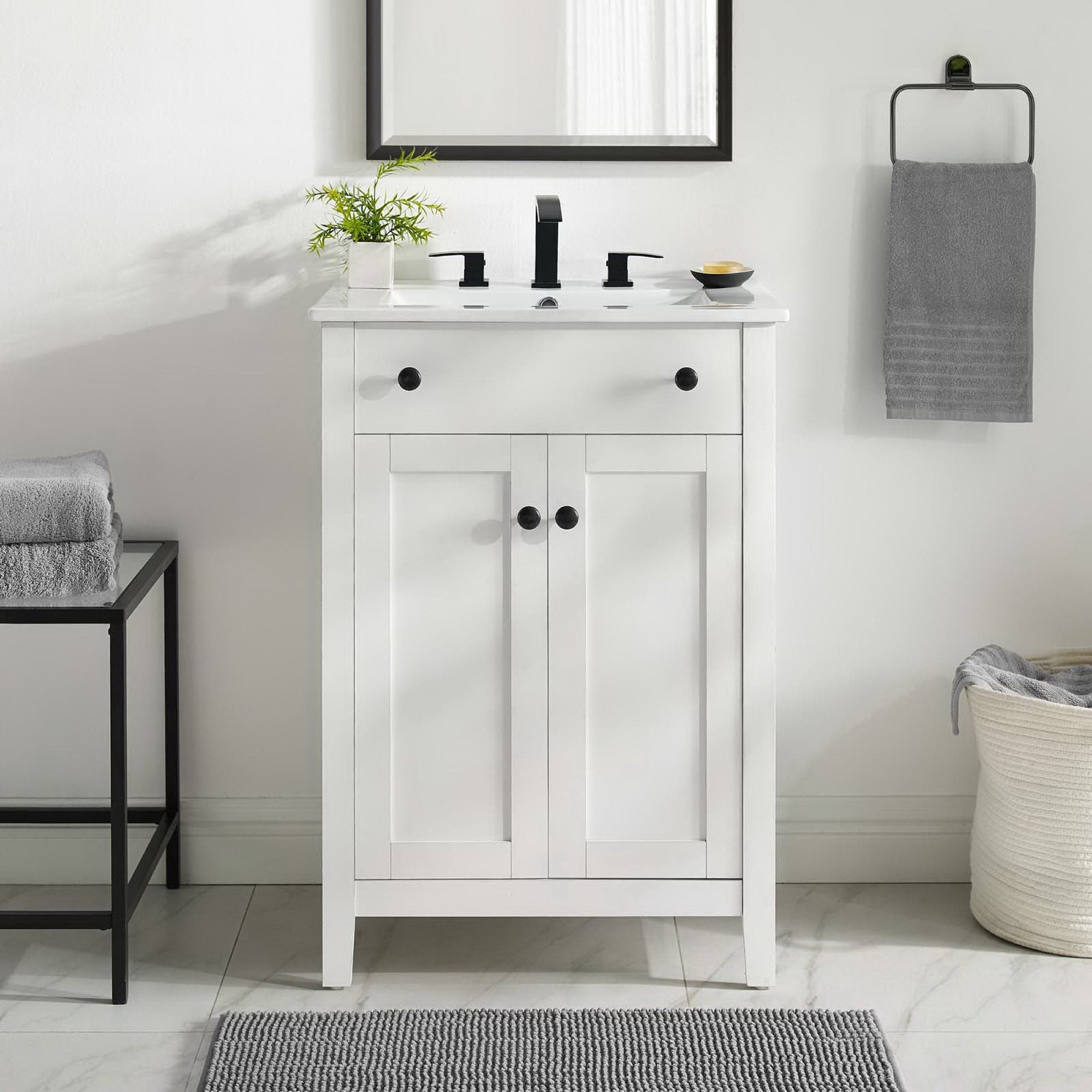 Nantucket 24" Bathroom Vanity - White White