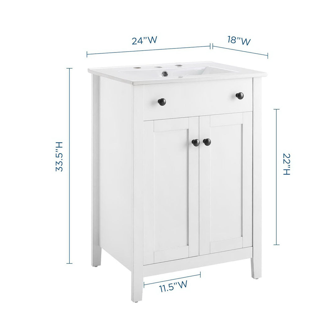 Nantucket 24" Bathroom Vanity - White White