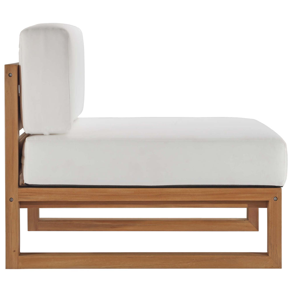 Upland 4-Piece Outdoor Patio Teak Wood Sectional Sofa Set - Natural White