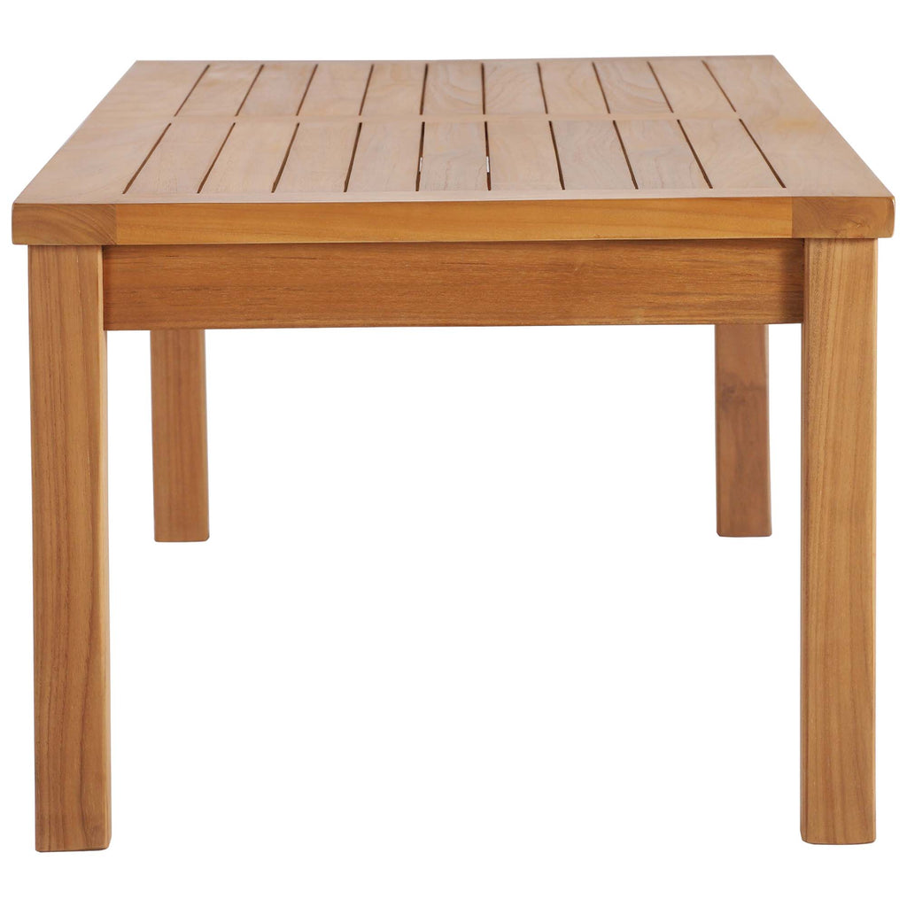 Upland 4-Piece Outdoor Patio Teak Wood Furniture Set - Natural White