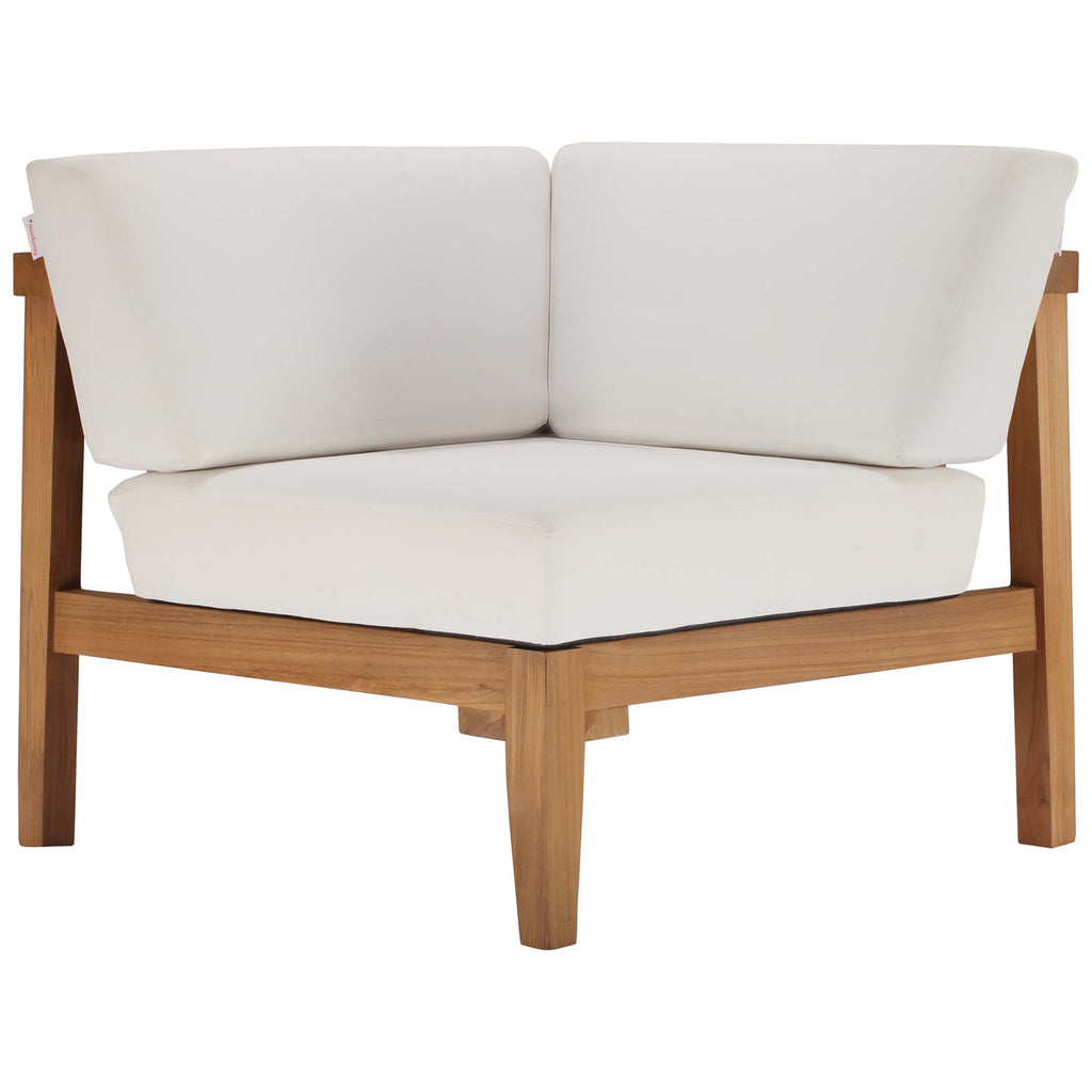 Bayport 3-Piece Outdoor Patio Teak Wood Sectional Sofa Set - Natural White