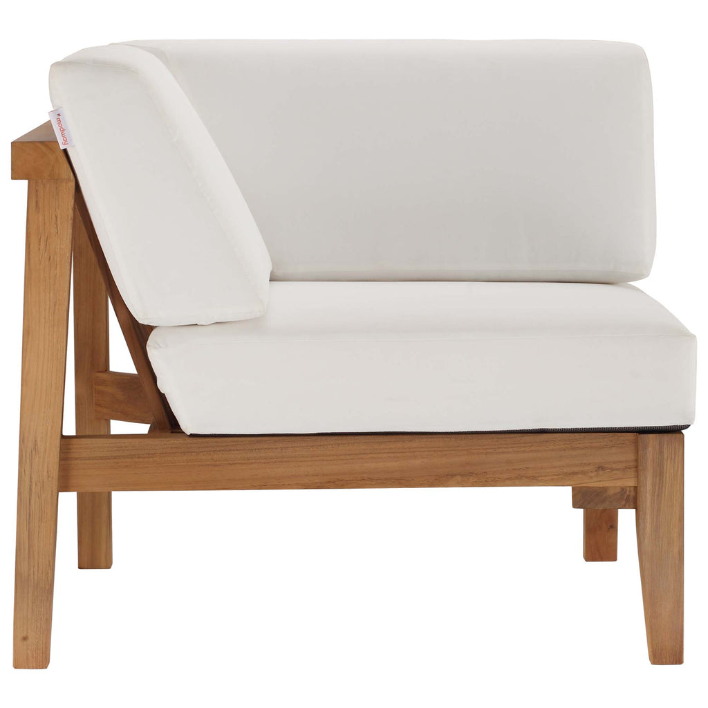 Bayport 3-Piece Outdoor Patio Teak Wood Sectional Sofa Set - Natural White