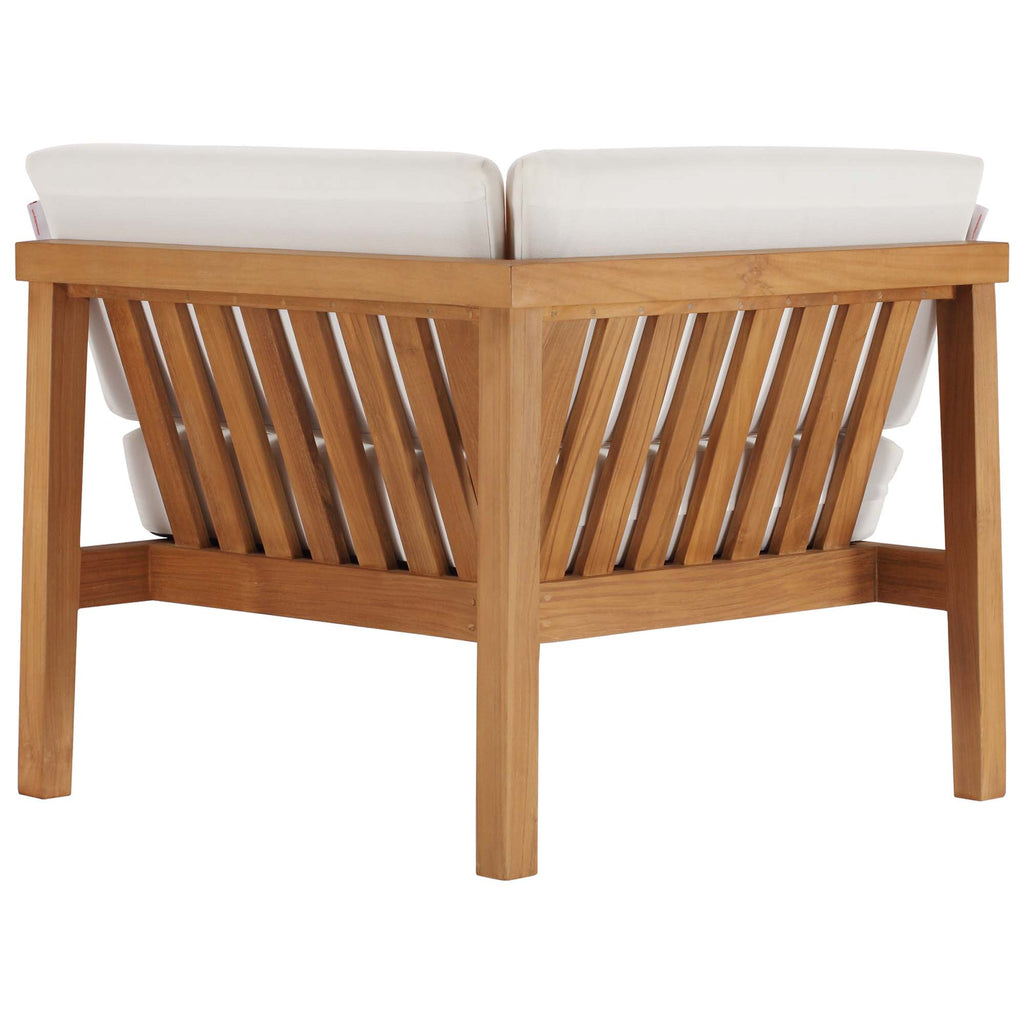 Bayport 3-Piece Outdoor Patio Teak Wood Sectional Sofa Set - Natural White