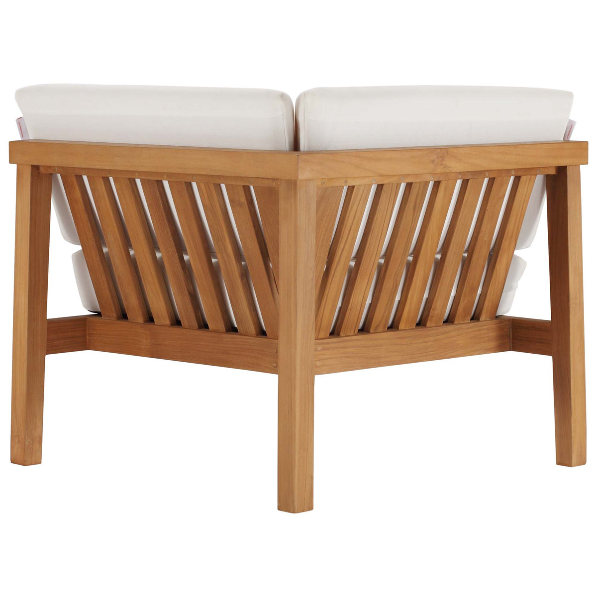 Bayport 3-Piece Outdoor Patio Teak Wood Sectional Sofa Set - Natural White