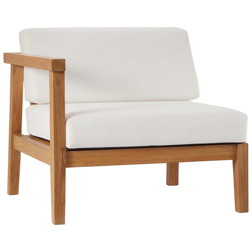 Bayport 3-Piece Outdoor Patio Teak Wood Sectional Sofa Set - Natural White