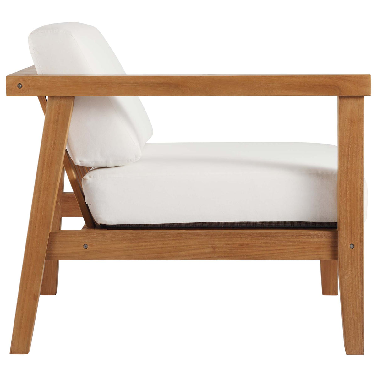 Bayport 3-Piece Outdoor Patio Teak Wood Sectional Sofa Set - Natural White