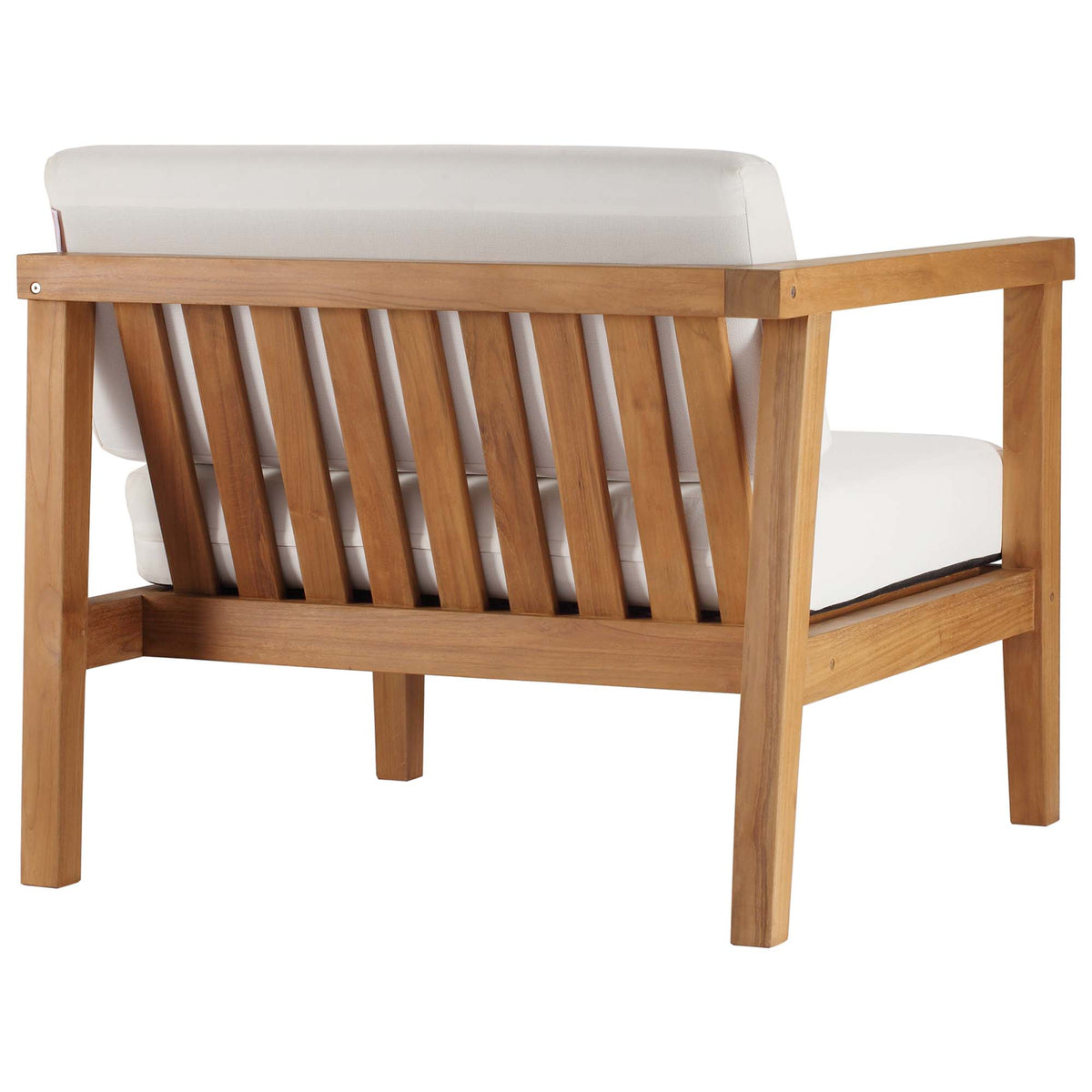 Bayport 3-Piece Outdoor Patio Teak Wood Sectional Sofa Set - Natural White