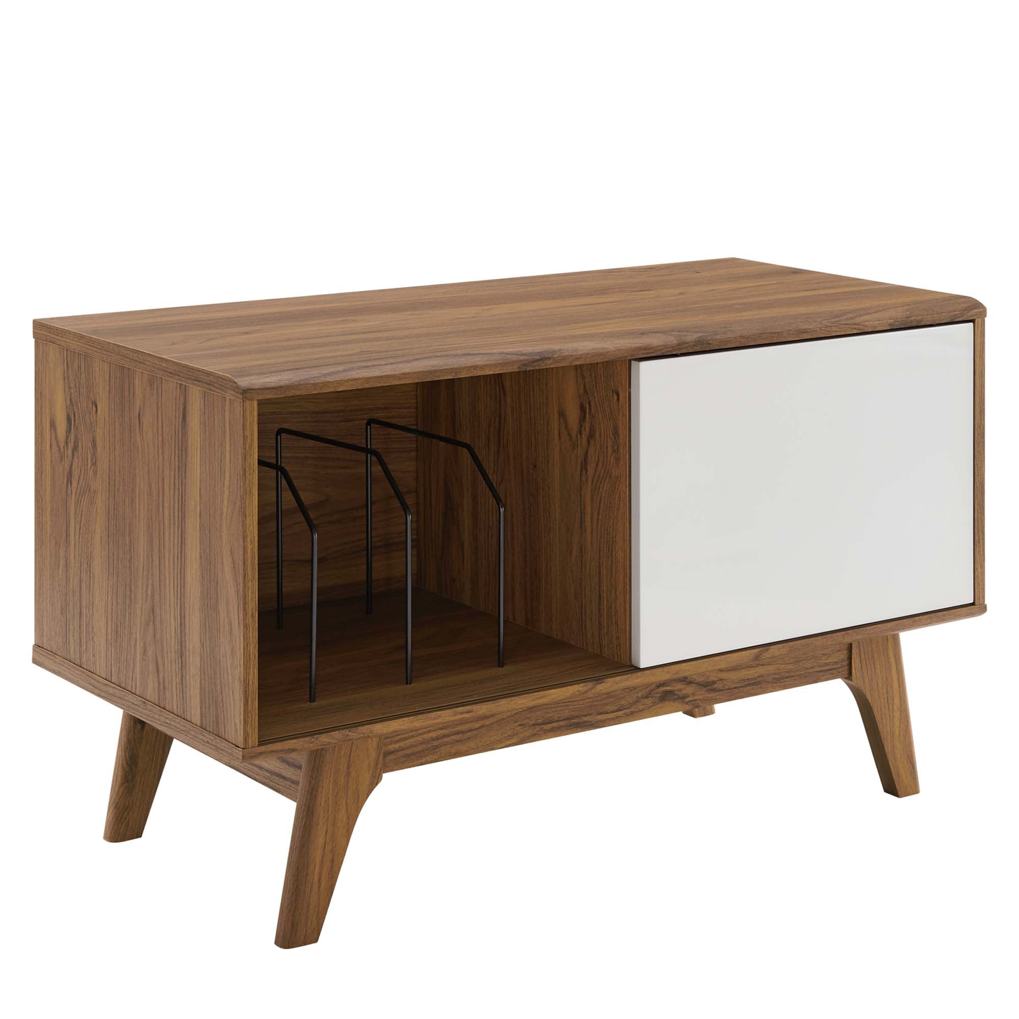 Envision Vinyl Record Display Stand - Walnut White