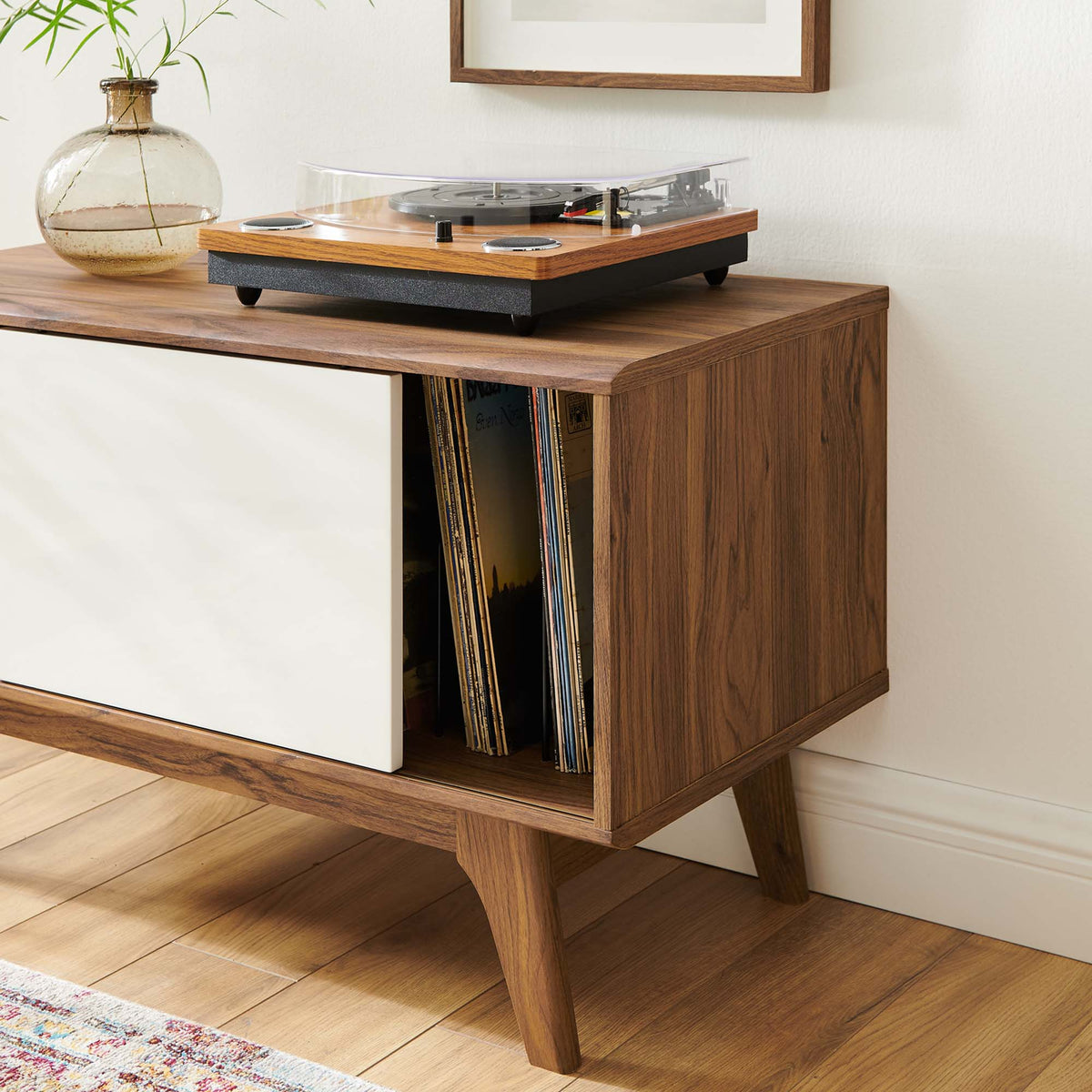 Envision Vinyl Record Display Stand - Walnut White