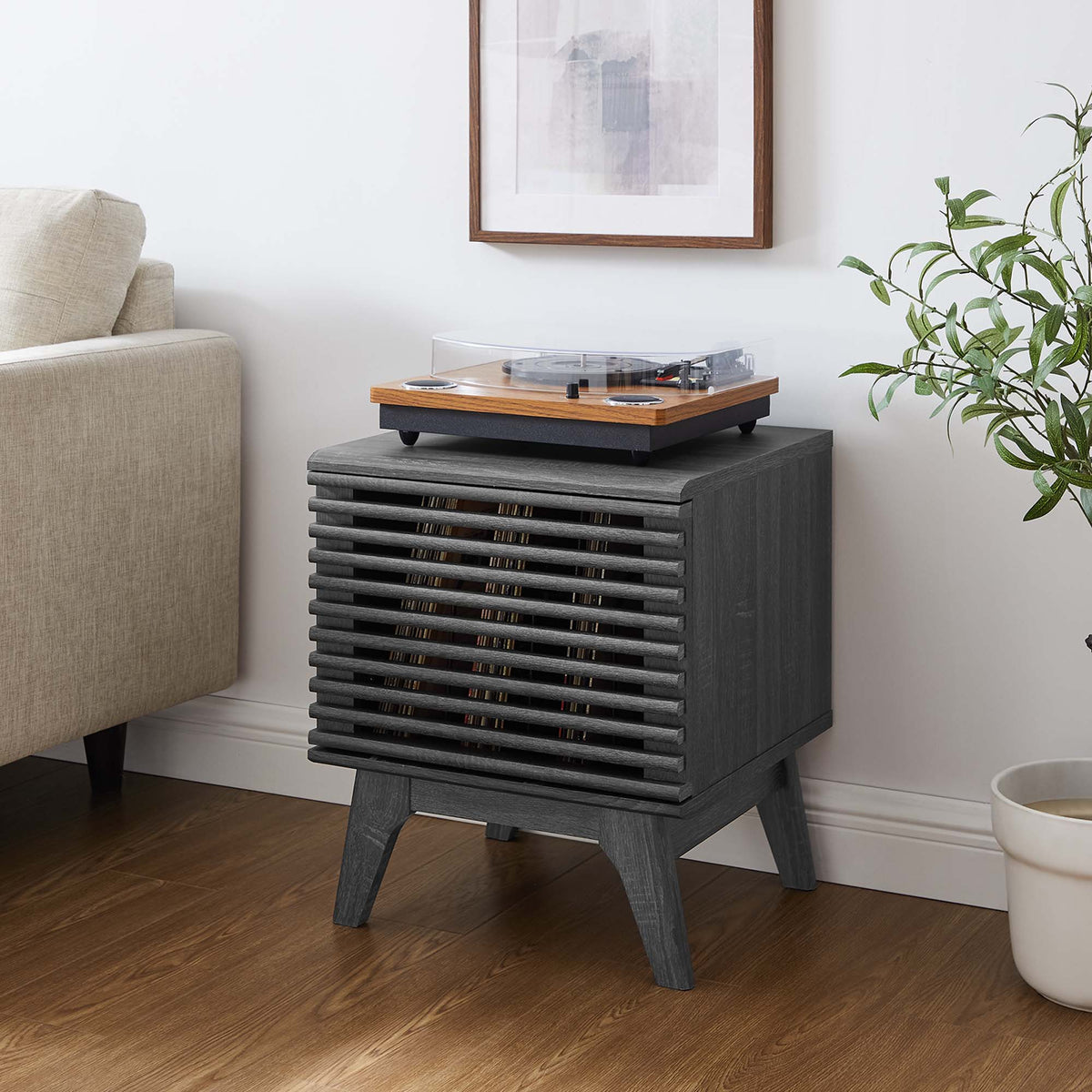 Render Vinyl Record Display Stand - Charcoal (EEI-4262-CHA)