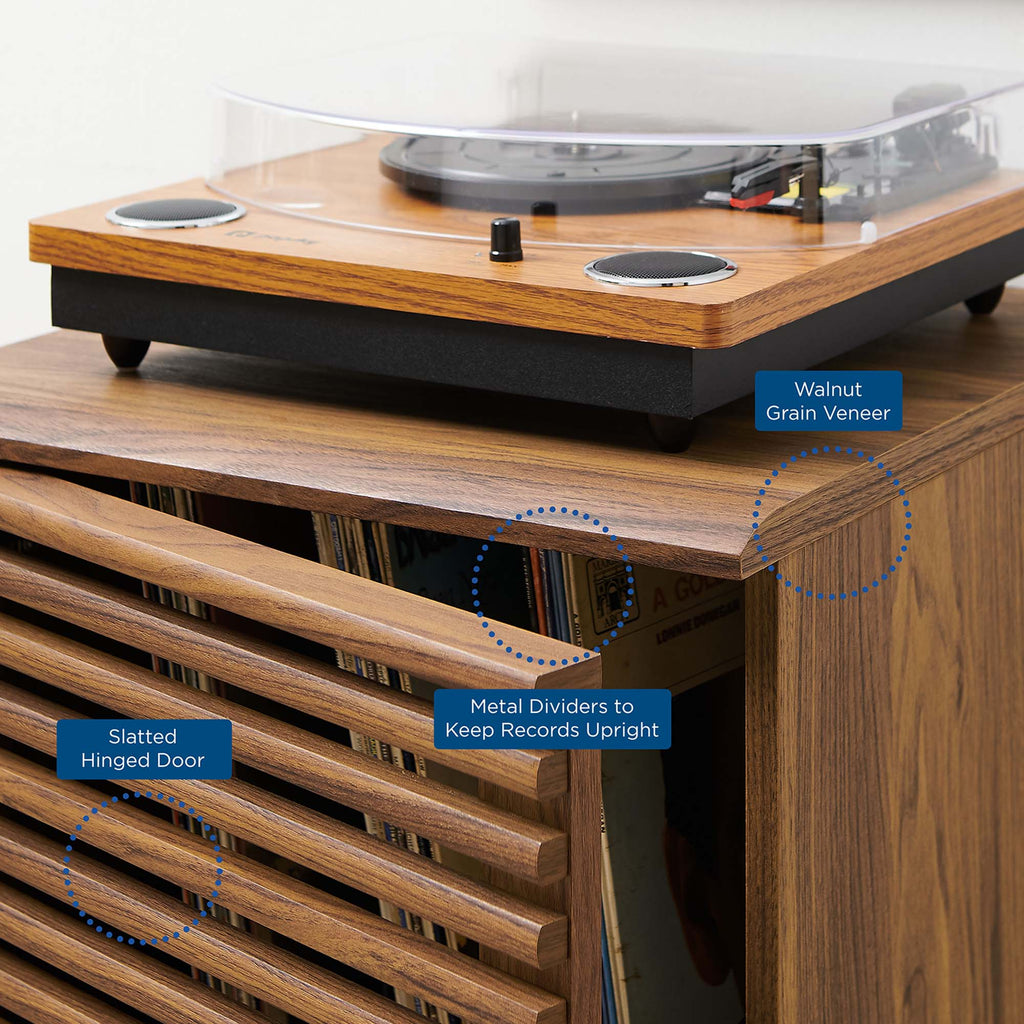 Render Vinyl Record Display Stand - Walnut (EEI-4262-WAL)