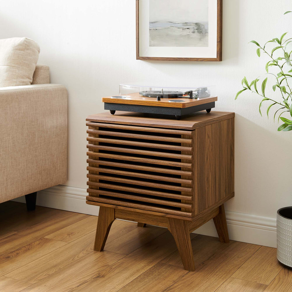 Render Vinyl Record Display Stand - Walnut (EEI-4262-WAL)