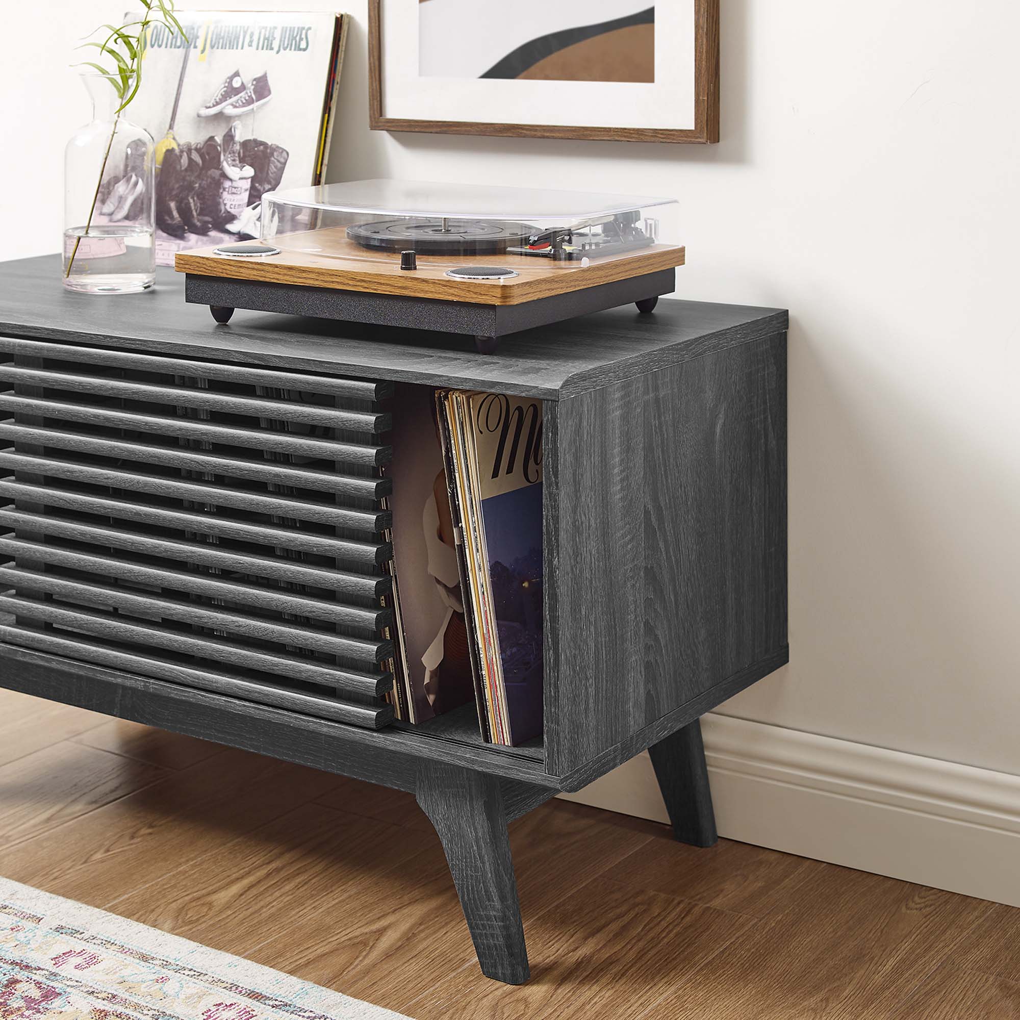 Render Vinyl Record Display Stand - Charcoal (EEI-4263-CHA)